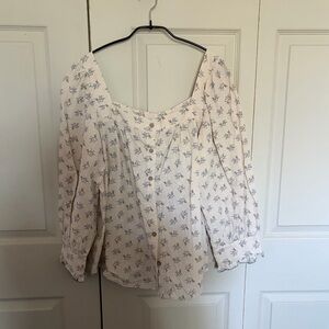 Neuflora Marrietta Blouse in Cream Floral — Caroline Ma Ingalls Blouse